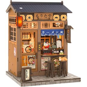 Cutefun Book Nook Kit - DIY Miniature House Kit for Adults, Japanese Tiny House Building Kit with LED, Dollhouse Kit Bookshelf Insert Decor Creative Gifts for Teens and Beginners (Morita-Ya)