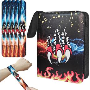Collectible Trading Card Albums,4 Pocket Card Binder, 400 Double Sided Pocket PU Premium Zip Trading Collection Binderwith 50 Removable Sleeves for TCG, Sports Card. (pinkcolor)