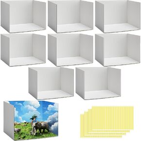 Codree 2 PCS Cardboard Diorama Kit ، مربع Diorama للعرض ، لوازم مشروع Diorama مع أشرطة مزدوجة من جانب ألعاب DIY ، 11.8 × 8.7 × 8.3 بوصة