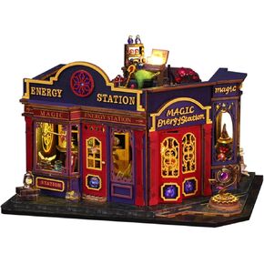 DIY Miniature House Kit, Mini House Building Kit with LED & Music Movement, DIY Miniature Kit for Adults Teen, Dollhouse Kit, Elegant Orchid Pavilion