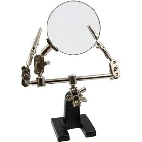 WWZMDiB Helping Hand Magnifier Adjustable 5X Magnifying Glass,with Dual Adjustable Alligator Clips, for Soldering, Inspecting Micro Objects, DIY (5X Helping Hands)