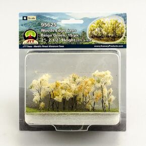 Woods Edge Trees Beige Green 2'' to 2.5'' N-scale 15/pk