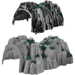 NUOBESTY 2Pcs Simulation Cave Tunnel Model, Plastic Train Track Accessories, 9.84 X 7.08 X 4.33 Inches, Ideal for Home Art Plastic Rockery Tunnel Figurine Miniature Garden Decor