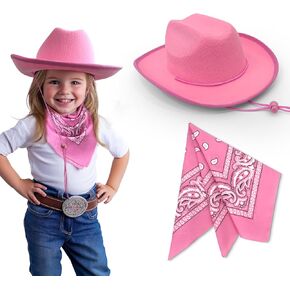 SeptCity Toddler Cowboy Hat and Blue Bandana for Age 2-5