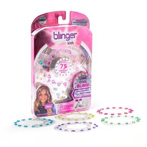 BLINGER® Sparkle Collection Pack - Princess | 5 أقراص - 75 أحجار الراين | بلينغ في الفرشاة | يعمل مع أداة تصفيف الشعر Blinger (متعدد الألوان)