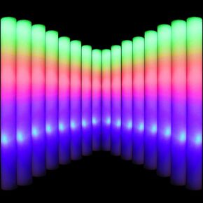 LifBetter Light Up Glow Sticks Bulk, LED Foam Sticks in The Dark with 3 Modes Flashing Led Foam Multicolor Batons Light up Party Favors for Birthdays, Weddings, Concerts, Festivals (30pcs)