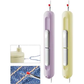 Needle Threaders, 2 in 1 Plug-in Needle Threader Seam Ripper Tool, Automatic Stretchable Seam Rippers for Sewing, Hand Quilling Supplies,Embroidery Stitch Removal(Purple) in Kuwait