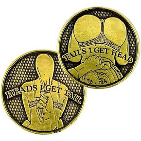 Heads I Get Tail Tails I Get Head Double Side luckly Coin, Funny Prank Gifts,flip a Coin,toss Coin,Funny Coin,Copper Coin