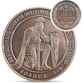 The Lord is My Rock Christian Challenge Coin - Colorful Psalm 18:2 Jesus Religious Token - Art God Pocket Bible Verses Chip for Study - Good Luck Commemorative Gifts for Men Women Kids Coworker