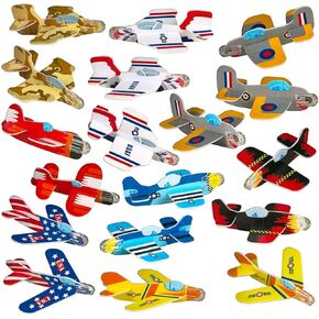 Neliblu Bulk Pack of 72 Carnival Prizes and Foam Airplanes for Kids - Party Pack Individually Wrapped Flying Paper Planes - Assorted Designs - Foam Airplanes for Kids Party and Pinata Filler