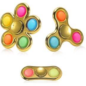 3 Pack Pop Fidget Spinner, Ideal Decompression Fidget Toys Adult Fidget Spinner for Relief, Goodie Bag Stuffers Return Gifts Birthday Party Favors Classroom Carnival Prize for Kids Boys Girls