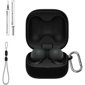 for Sony LinkBuds Open WF-L910 Case Cover with Cleaner Kit, Soft Skin Silicone Case Cover with Keychain and Lanyard，Full Protective Case for Men and Women-Blue in Saudi Arabia