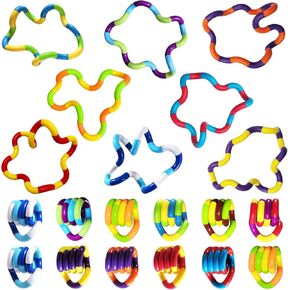 Sensory Fidget Toys - 6PCS Multicolor Twisty Fidget Toys for Adults,Boys,Girls for Relaxation,Anxiety Stress Relief,Decompression-Squeeze, Twist, Chain Spinner Alternative Gift