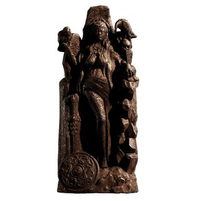 Morrigan Statue, Morrigu Goddess Wooden Statue Wooden Carved Statuette Statue for the Home Altar, war and fate goddess,pagan, wiccan, Altar Crafts, Creative Desktop Decorations (Wood)