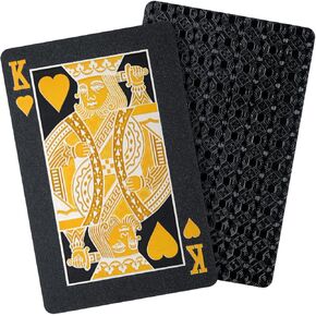 Waterproof Deck of Cards，Gift Playing Cards，Poker Set, Men Pool Poker Cards (Black Diamond)