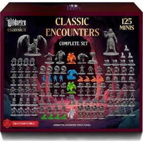 اللقاءات الكلاسيكية - 125 منمنمات DND مميزة وحوش كبيرة ، 28 ملم DND MINIS ، D&D المنمنمات ، الأبراج المحصنة وشخصيات التنينات الصغيرة ، التماثيل DND ، إكسسوارات D&D Fantasy Tabletop D&D مجمعة