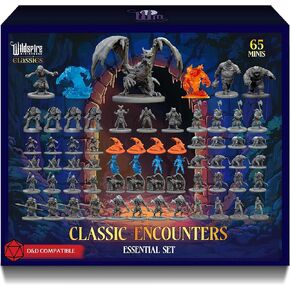 Classic Encounters - Essential Set - 65 Iconic DND Miniatures Bulk Monsters, 28mm, Unpainted Tabletop RPG DND Minis Figures, Dungeons & Dragons D&D Miniatures, Fantasy D&D Figures, Assembled Unprimed
