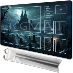 MTG Playmat Size 24x14in Free Storage Bags Non-Slip Backing, Ideal for Card Game Enthusiasts TCG Playmat (Shadow Dragon-No Deck)