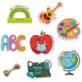 Teacher Appreciation Week Gift Tags, 40Pcs Kids School Party Favor Label, End of School Year We Appreciate You Gift Tags