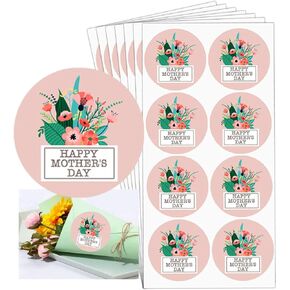 Happy Mother's Day Stickers,2 Inch Mother's Day Gift Tag for Card,Presents Package Bag,240 Pcs Per Pack