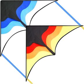 Syncfun كبير Delta Kite Lradient - من السهل الطيران للأطفال والبالغين ، طائرة ورقية على الشاطئ مع سلسلة 328 قدم للألعاب والأنشطة في الهواء الطلق