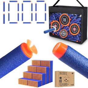 200/300/600/1000 pcs reflill swarts مع نوعين من نصائح رصاصة الرغوة ، وشفط الشفط ، وتناسب Nerf Guns n-Strike Elite Series Toy Gun ، وممارسة الرماية المحمولة.