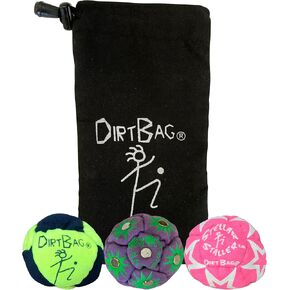 DIRTBAG All Star Footbag 3 Pack with Pouch, 100% Handmade, Premium Quality, Bright Vivid Colors, Signature Carry Bag in Saudi Arabia