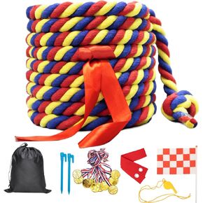 Tug of War Rope for Kids and Adults, 20/40/60FT Tug a War Rope for Outdoor Games Field Day Family Reunion Party Games, Summer Outside Yard Backyard Lawn Picnic Games, Team Building Games