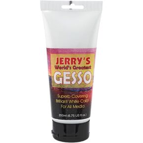 Jerry's World's Greatest Acrylic Ultra Bright White Gesso Primer - Non-Yellowing - Highly Pigmented Gesso Primer Ideal for Students, Professionals, Artists - One Gallon