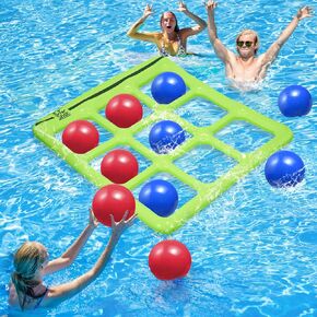 مجموعة ألعاب البلياردو مجموعة TAC TAC TOE TOE قابلة للنفخ مع 10 كرات- للبالغين المراهقين الأطفال من 2 إلى 10 لاعبين