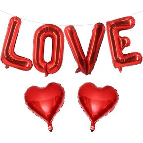 16 Inch Red XOXO Red Heart Balloons, 6 Pcs Red XOXO Letters Balloons Red Heart Valentine's DAY Balloons Banner for Valentine's DAY Wedding Ceremonies Party Decorations Red XOXO