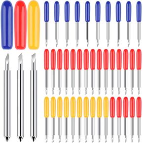 40 PCS Replacement Cutting Blades, Fine Point Blade Compatible with Explore Air 2/Air 3/Maker/Maker 3, 20 PCS Standard Blades, 10 PCS Deep Cutting Blades and 10 PCS Fine Point Blades