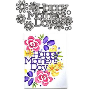 Happy Mothers Day Die Cuts for Card Making,Metal Cutting Dies Embossing Paper Dies for Scrapbooking DIY Album Card Making Supplies