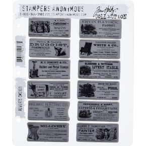 Stampers Anonymous Tim Holtz Cling Stamps 7"X8.5"-Adverts