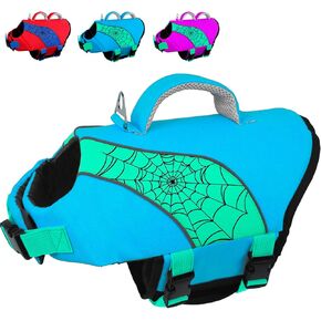 Fragralley Dog Life Jacket with High Buoyancy, Reflective Strips, Rescue Handle, Adjustable Fit, Quick Release Buckles, Tear-Resistant Nylon, Swim Life Vest for Small Medium Large Dogs