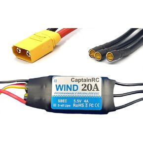 100A ESC with 5V 6V/8A BEC 2-6S Electric Speed Controller with XT90 & 4.0mm Bullet Plugs for Fixed Wing Airplane/RC Drone Airplane/Brushless Motors