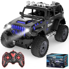 Remote Control Car for Kids - 2.4GHz Fast RC Car with LED Lights, 1:18 Scale Offroad Buggy, 20 KM/H Speed, 50-Min Playtime, Rechargeable Battery, Gift for Boys & Girls Ages 3-12