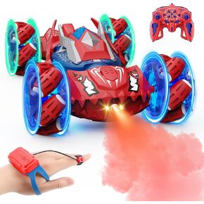 ألعاب أولاد التحكم عن بُعد: RC Cars 360 ° Flip 2.4GHz مزدوج 4WD تحويل الطريق على الطريق لتدوير اليدين والتحكم عن بعد لعبة STUNT STUNT CARS 6 7 8 9 10 11 12 12 YEAR