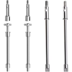 Axle Drive Shaft Front Rear CVD Set Steel Dogbone Axle Shaft for SCX24 Gladiator JLU Bronco C10 Deadbolt Plastic Axles Replacement(Front Rear)