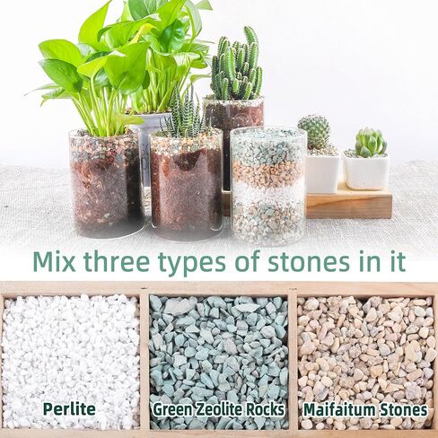 3lb Mix Lava Rocks for Plants-Horticultural Volcanic Rock Gravel for Landscaping Plants Drainage, Succulents, Bonsai, Vase Fillers, Terrarium Plants, Top Dressing in Saudi Arabia