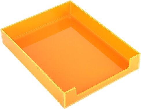 Paper Tray Acrylic File Organizer for Desk Letter Tray Desk Organizer Document Holder Sorter Storage for A4 Office Supplies Magazines, 13.8x10.6x2.4 Inches, Neon Pink in Saudi Arabia