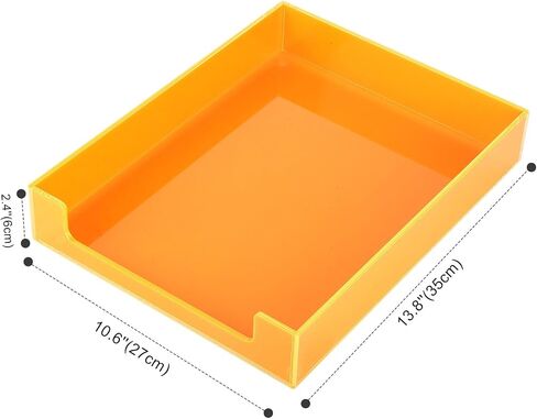 Paper Tray Acrylic File Organizer for Desk Letter Tray Desk Organizer Document Holder Sorter Storage for A4 Office Supplies Magazines, 13.8x10.6x2.4 Inches, Neon Pink in Saudi Arabia