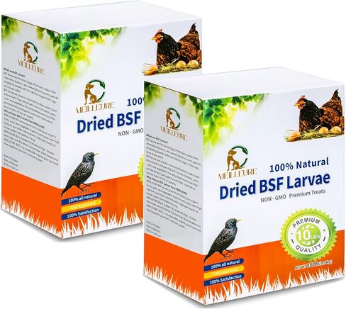 5lbs Dried Black Soldier Fly Larvae for Chickens - 100% Natural BSF Larvae More Calcium Than Dried Mealworms - High Protein BSFL Chicken Treats for Laying Hens Ducks Birds in Saudi Arabia