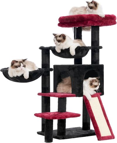 Cat Tree, Cat Tower with condo, 2 Baskets, Large Platform, Scratch Board, Cat Scratching Posts for Indoor Cats, Light Gray GCT003SW in Saudi Arabia