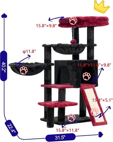 Cat Tree, Cat Tower with condo, 2 Baskets, Large Platform, Scratch Board, Cat Scratching Posts for Indoor Cats, Light Gray GCT003SW in Saudi Arabia