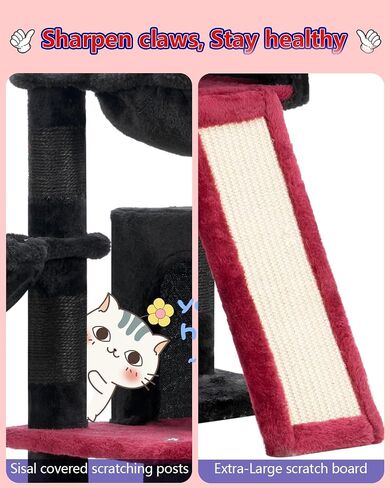 Cat Tree, Cat Tower with condo, 2 Baskets, Large Platform, Scratch Board, Cat Scratching Posts for Indoor Cats, Light Gray GCT003SW in Saudi Arabia