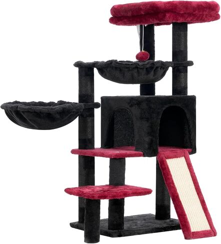 Cat Tree, Cat Tower with condo, 2 Baskets, Large Platform, Scratch Board, Cat Scratching Posts for Indoor Cats, Light Gray GCT003SW in Saudi Arabia