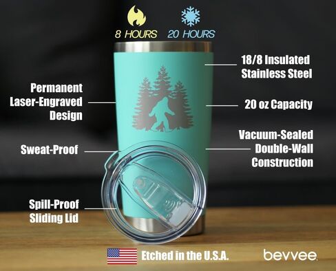 Bigfoot - Insulated Coffee Tumbler Cup with Sliding Lid - Stainless Steel Insulated Mug - Funny Bigfoot Gifts for Sasquatch Enthusiasts - Black in Saudi Arabia