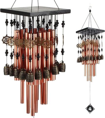 Wind Chimes for Outside, 30"Memorial Wind Chimes with 24 Copper Tubes and 16 Copper Bell for Garden,Patio,Window Wind Chime Hanging Decoration,Bronze Memorial Sympathy Wind Chimes Gifts for Mom in Saudi Arabia