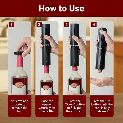 افتتاح 6 في 1 في زجاجة نبيذ كهربائية مع صيف ، قاطع رقائق ، سدادة ، قاعدة تخزين قاعدة USB-C النبيذ القابلة لإعادة شحنها لحفلات الزفاف ، مطعم ، حفلة في الهواء الطلق ، نظام تقديم النبيذ (أسود) in Saudi Arabia